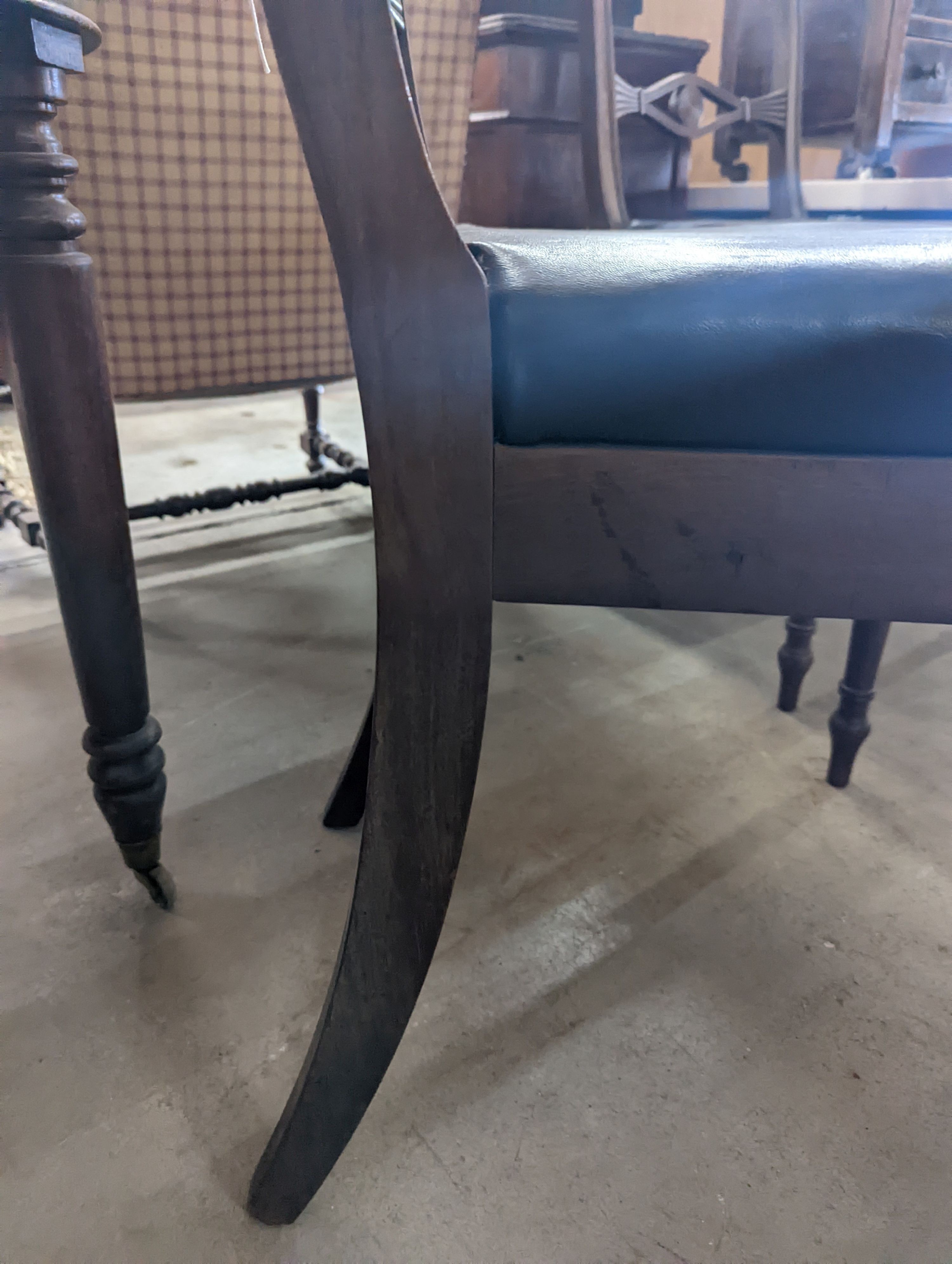 A pair of Regency mahogany dining chairs